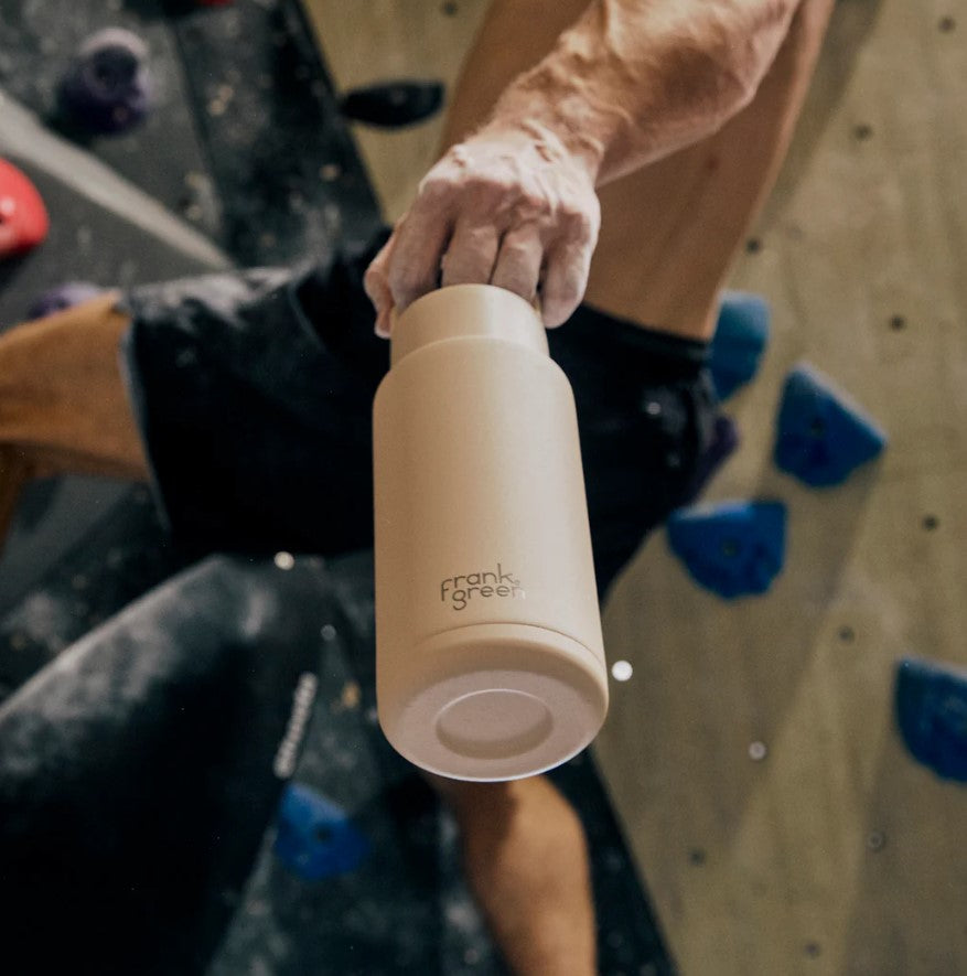 Ceramic Reusable Bottle With Grip Finish - Stone
