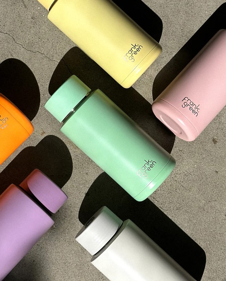 Ceramic Reusable Bottle With Straw Lid 1L - Cloud