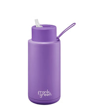 Ceramic Reusable Bottle With Straw Lid 1L - Cosmic Purple