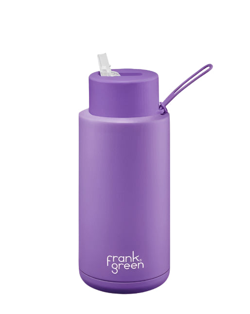 Ceramic Reusable Bottle With Straw Lid 1L - Cosmic Purple