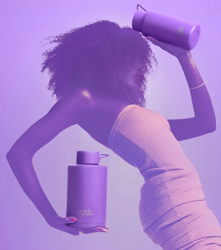 Ceramic Reusable Bottle With Straw Lid 1L - Cosmic Purple