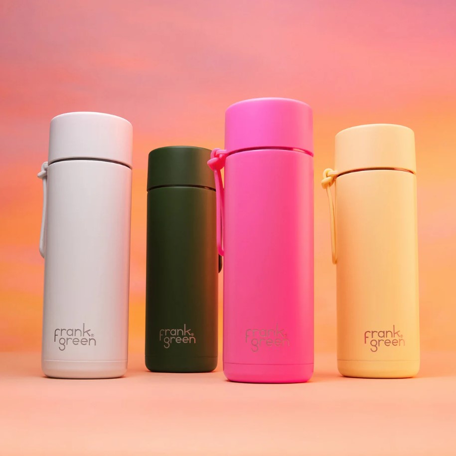 Ceramic Reusable Bottle with Straw Lid 595mL - Cloud