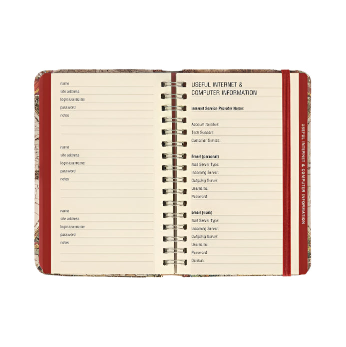 Old World Internet Address & Password Logbook