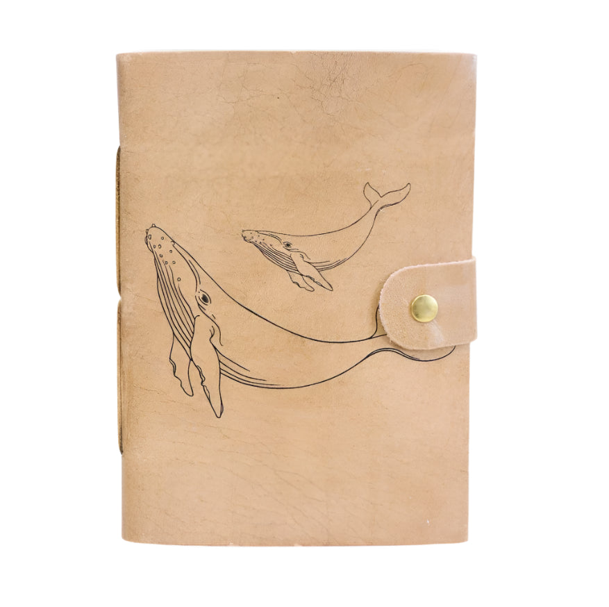 Leather Notebook - Whales