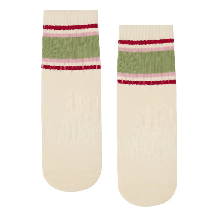 Crew Grip Socks - Stripe Vanilla & Sage