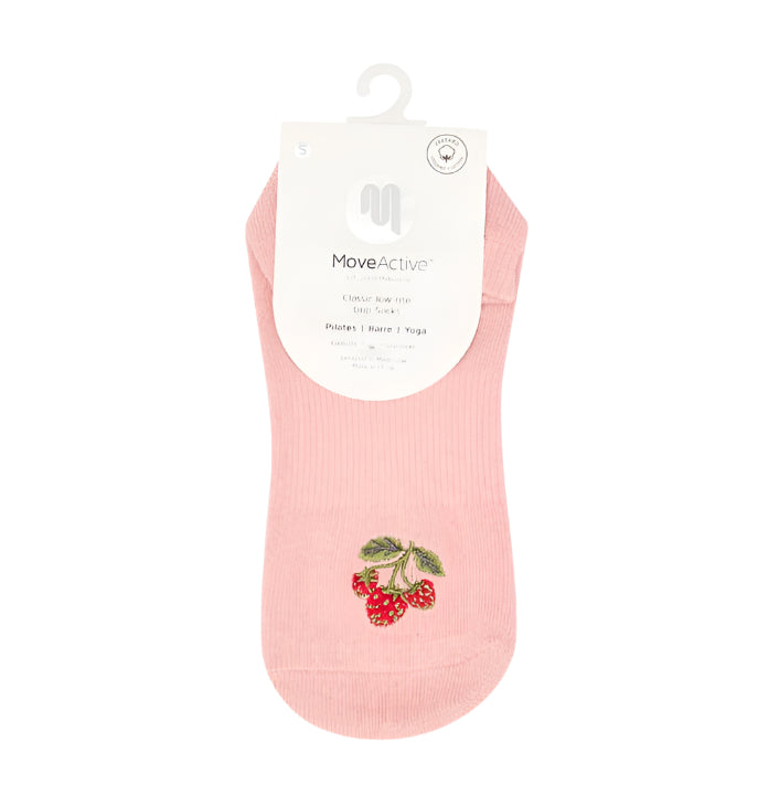 Classic Low Rise Grip Socks - Strawberry Patch