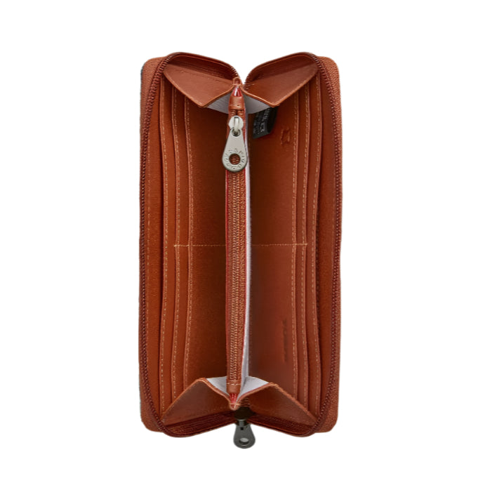 Oxford Zip Around Purse - Highland Cow Blue