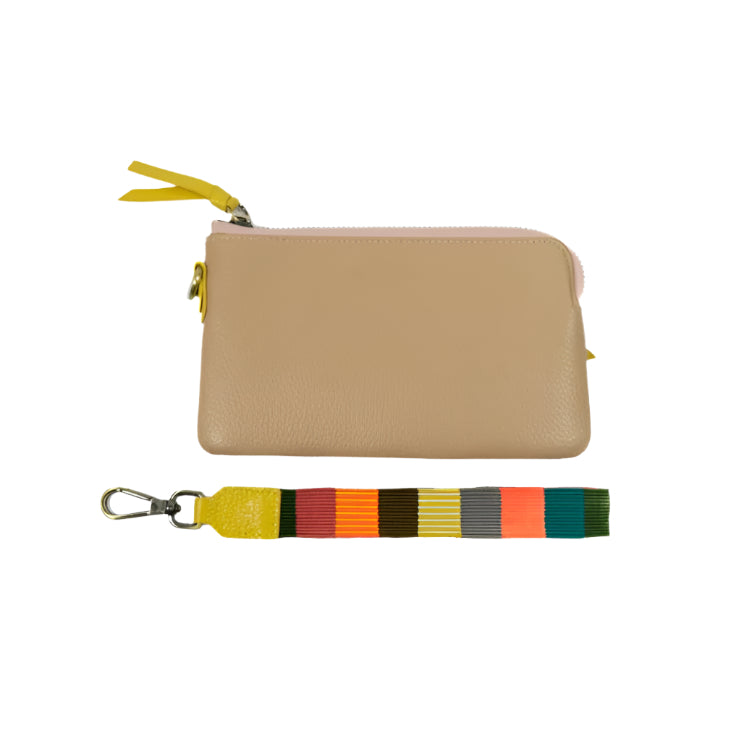 Jess Medium Purse with Strap - Sand Multi