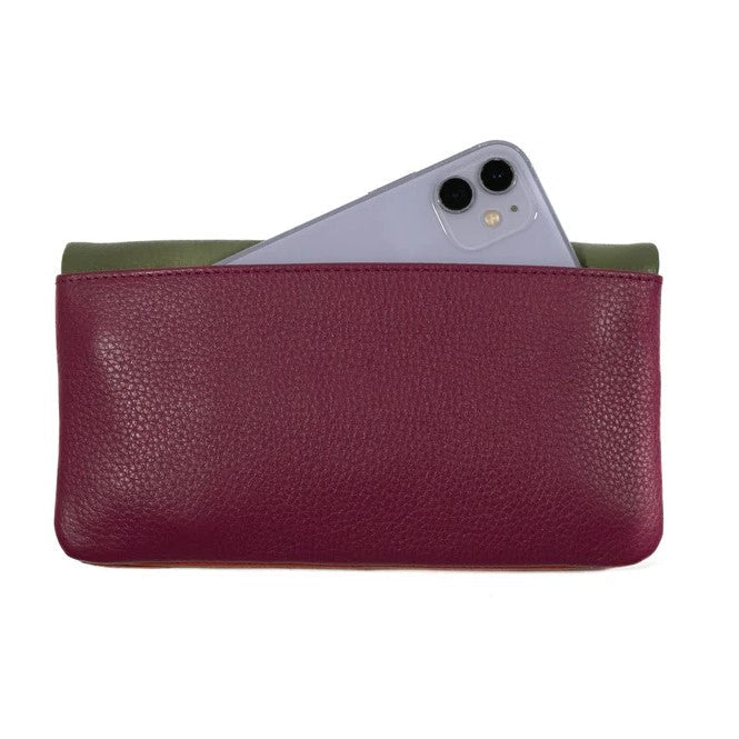 Voyager II Leather Large Wallet - Multi Olive