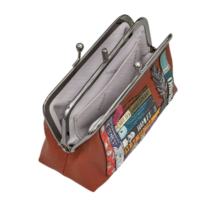 Triple Frame Purse - Shakespeare library Brown