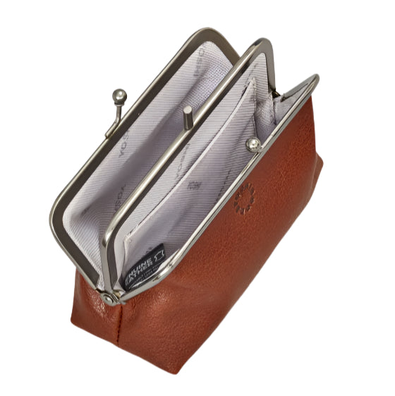 Triple Frame Purse - library Brown