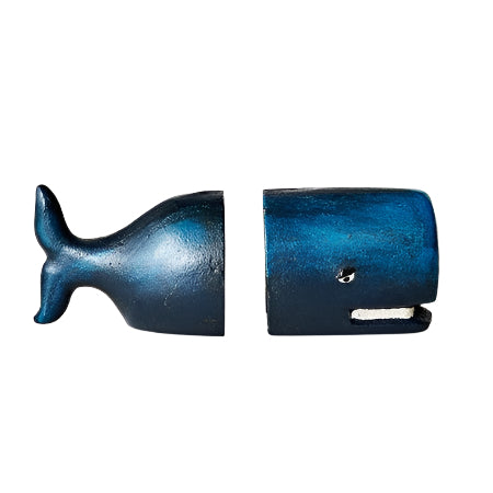 Cast Iron Bookends - Whale, Blue