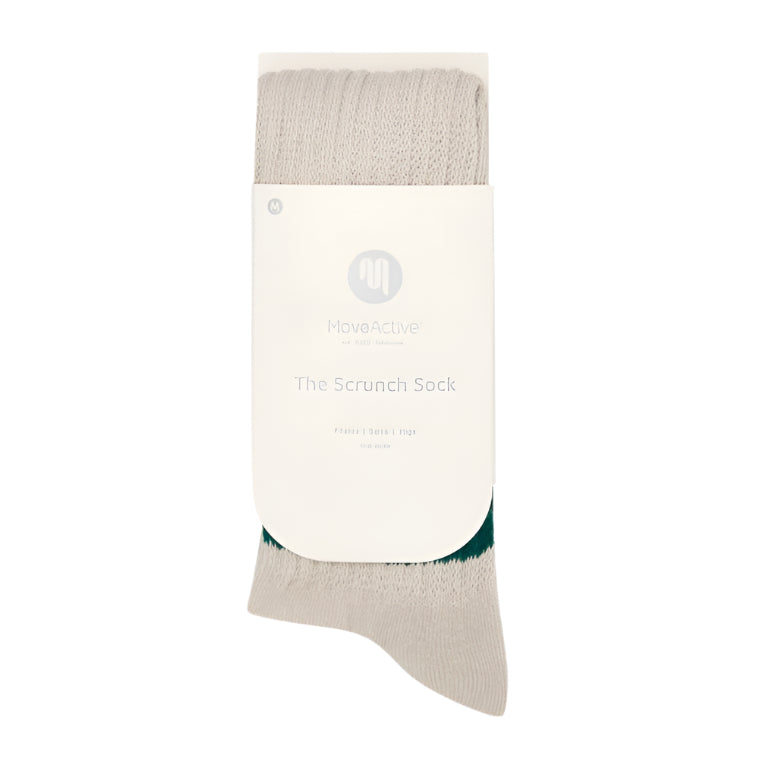Scrunch Grip Socks - Oat Emerald Stripe Slouch