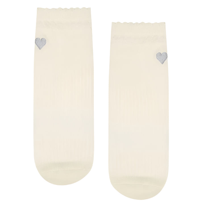 Crew Grip Socks - Heart Ruffle Oat