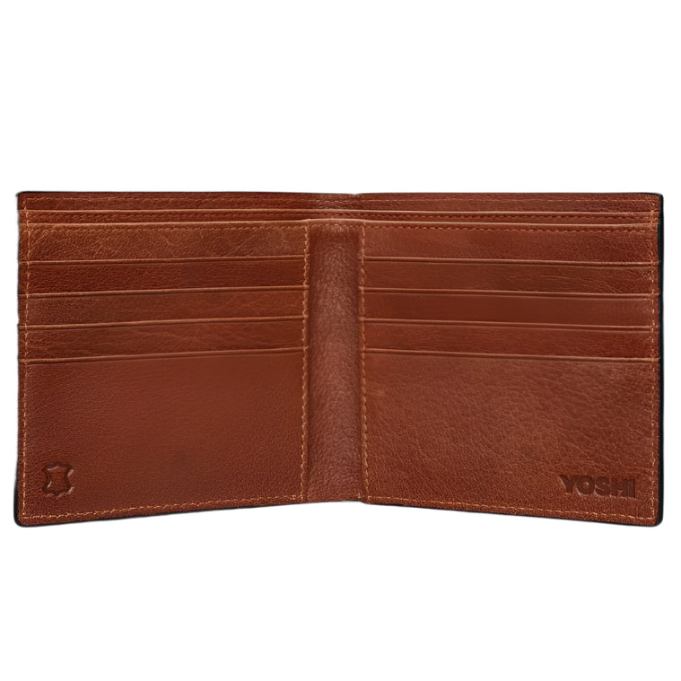 Men's Leather Card Wallet - Brown