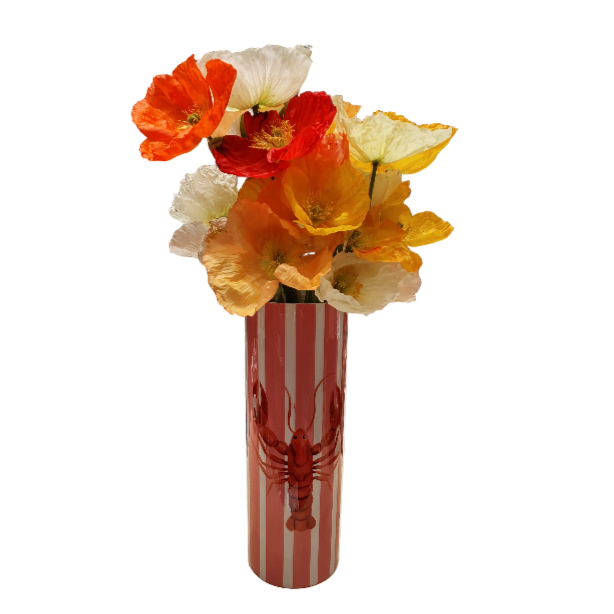 Pink Stripe Lobster Vase