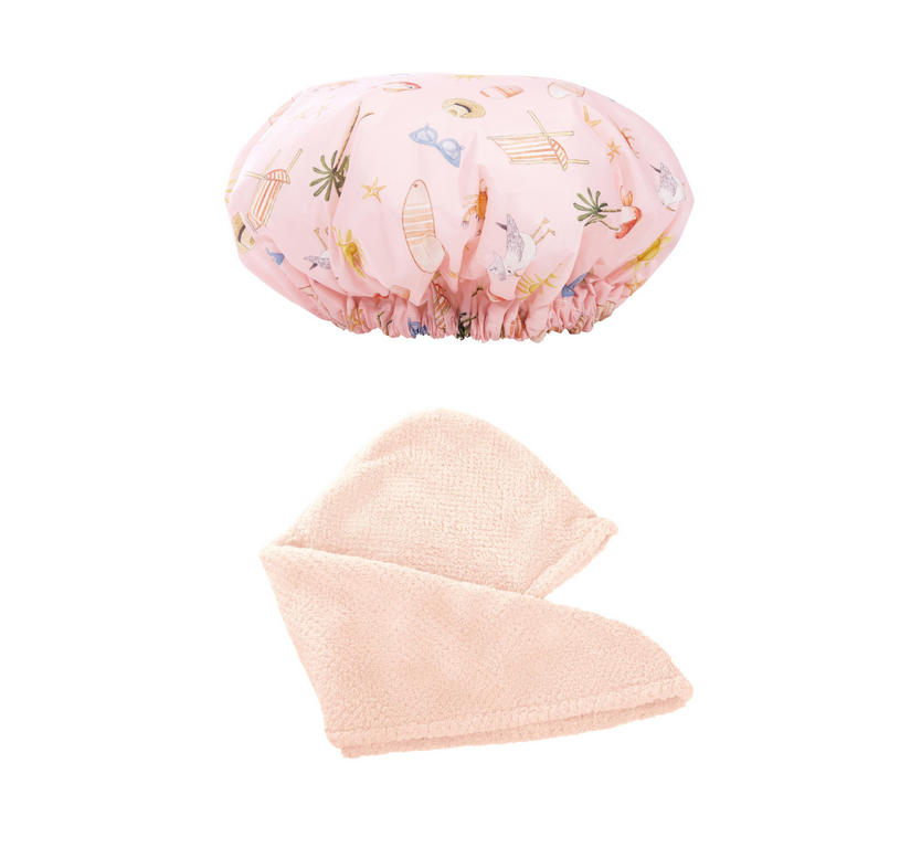 Shower Cap & Turban Towel Set