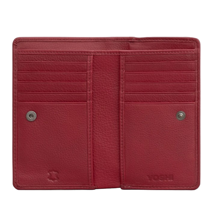 Leather Oxford Purse - Bookwrom Cherry Red