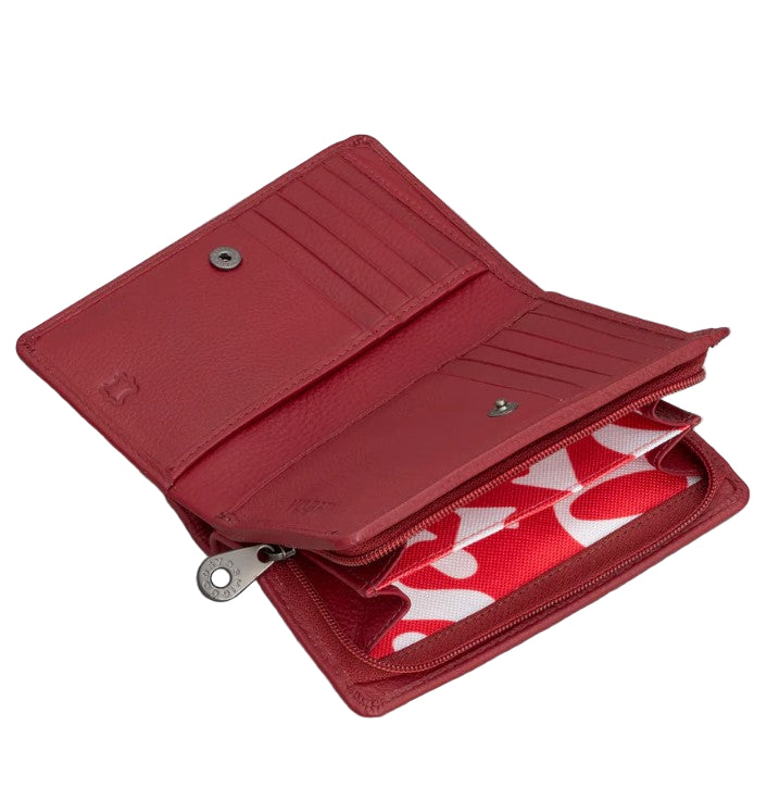 Leather Oxford Purse - Bookworm Cherry Red