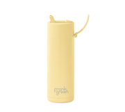 595ml Ceramic Bottle + Flip Straw Lid - Buttermilk