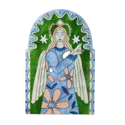 Capiz Shell Art Tile - Gardienne Angel - Green