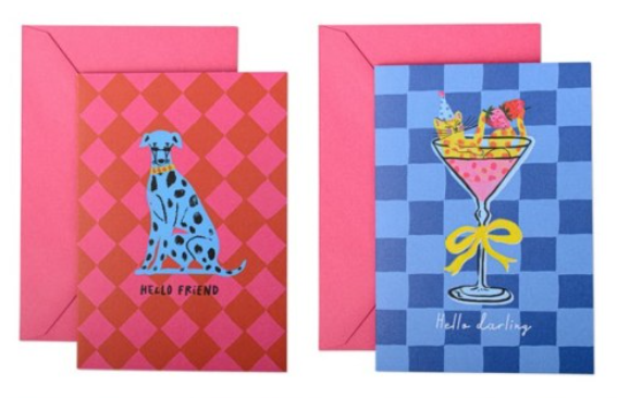 Set of 8 Notecards - Hello Friends