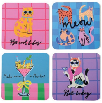 Set of 4 Coasters - The Cat Lover
