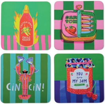 Set of 4 Coasters - The Foodie