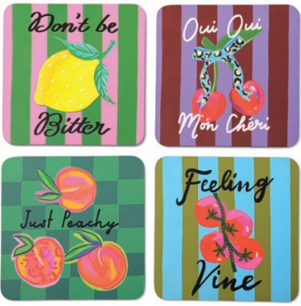 Set of 4 Coasters - The Fruity