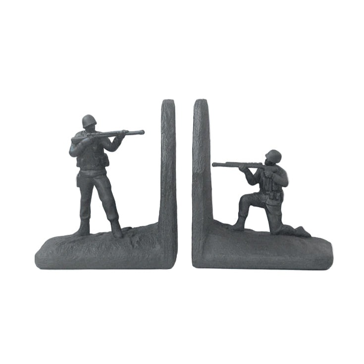 Bookend Set - Soldiers, Black