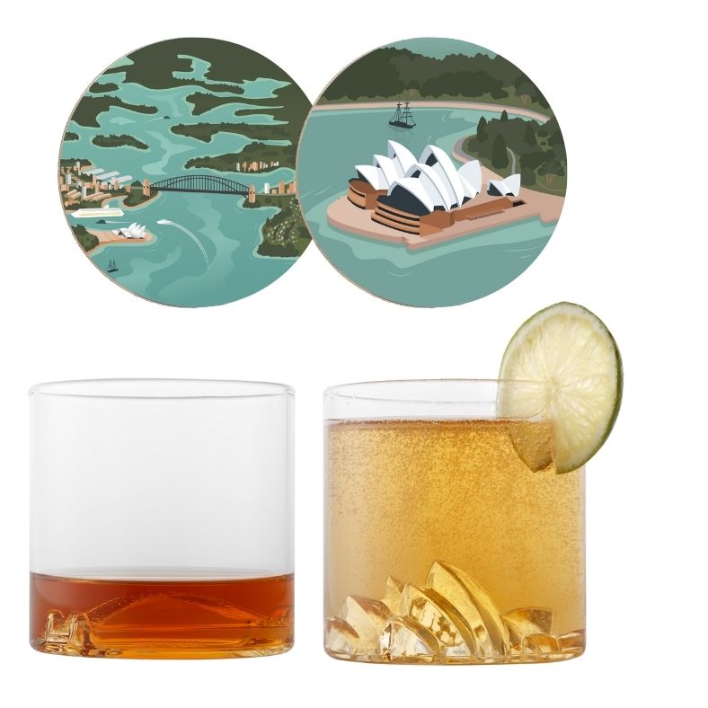 Uprising Old Fashioned Glasses Set -  Sydney Icons