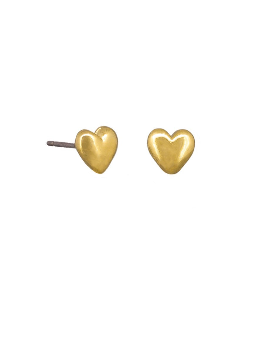 Pixie Heart Stud Earrings - Gold