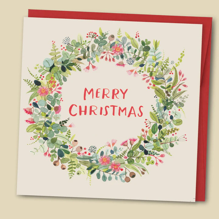 Merry Christmas Bush Wreath Card