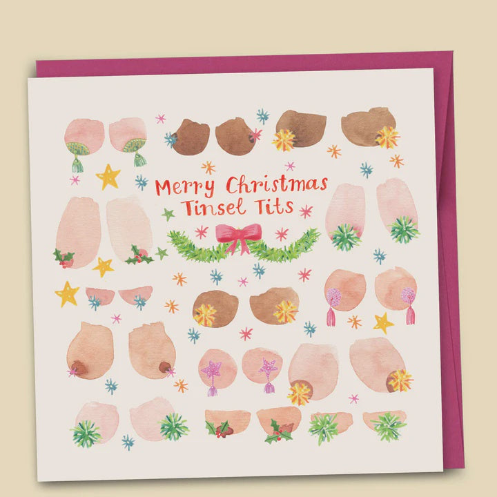 Merry Christmas Tinsel Tits Card