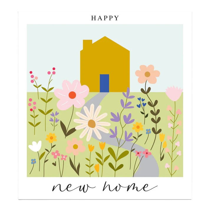 Happy New Home Flowers Card