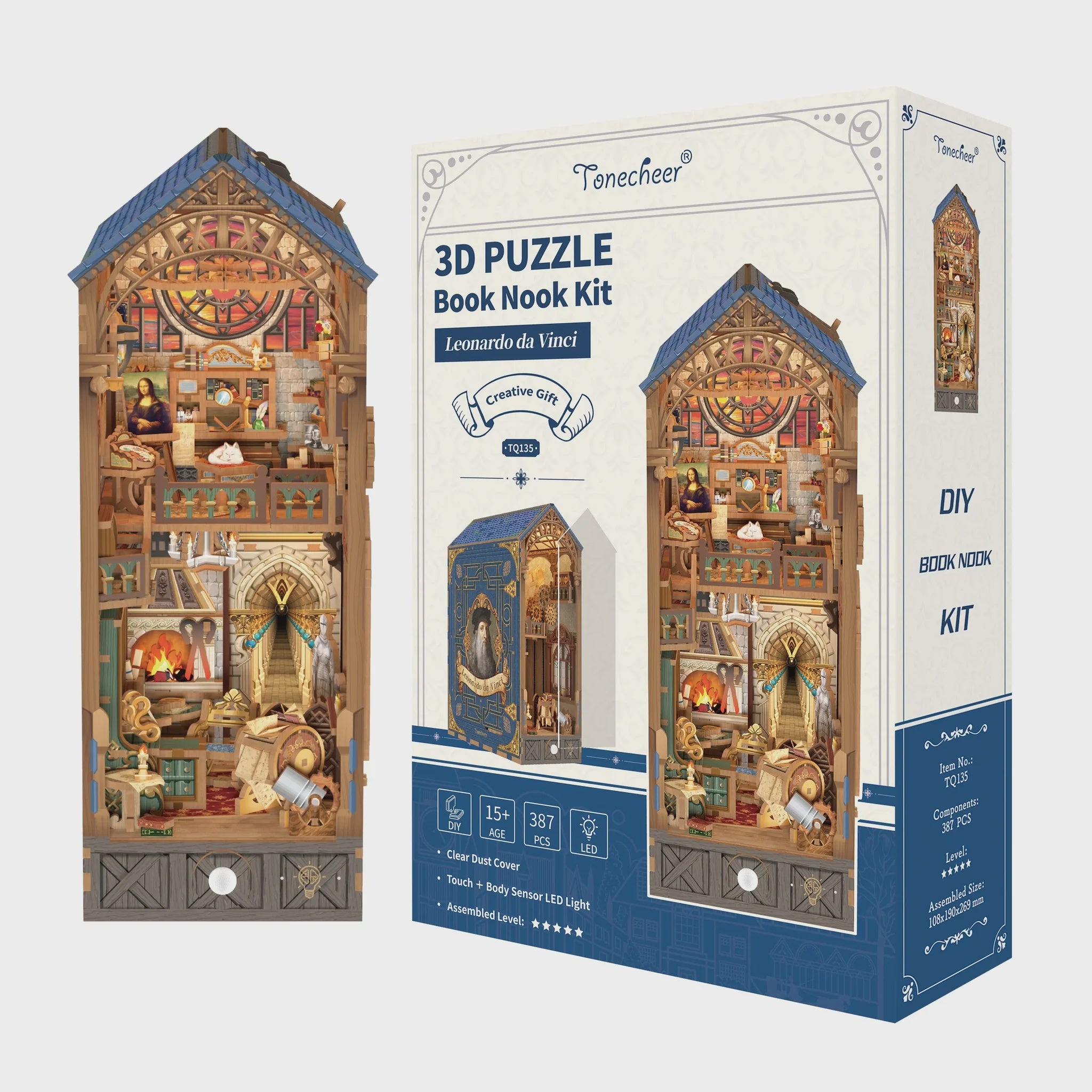 3D Book Nook Puzzle Kit - Leonardo Da Vinci