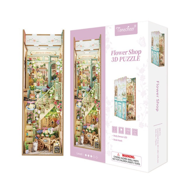 3D Book Nook Puzzle Kit - Flower Shop