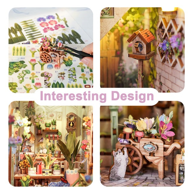 3D Book Nook Puzzle Kit - Flower Shop