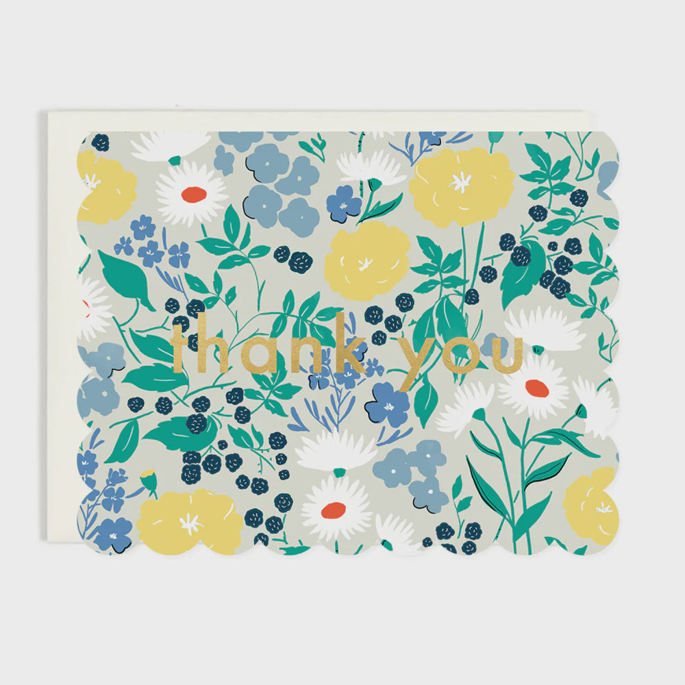 Thank you Scalloped Floral Card