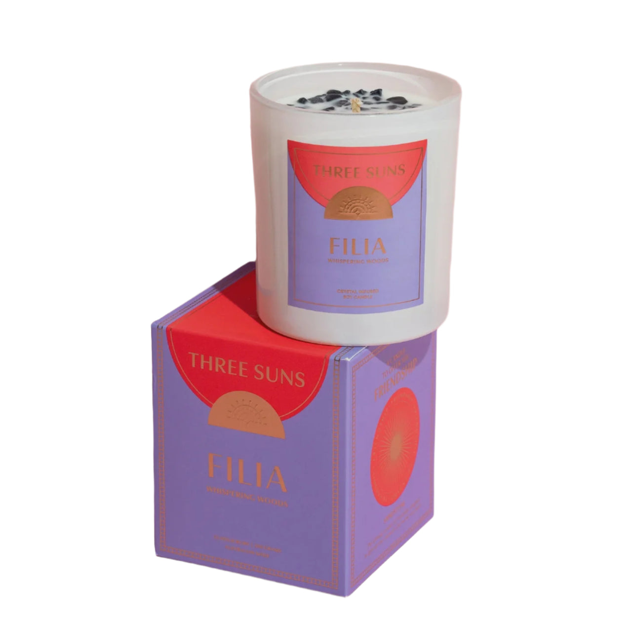 Crystal Infused Candle of Friendship - Filia - Whispering Woods