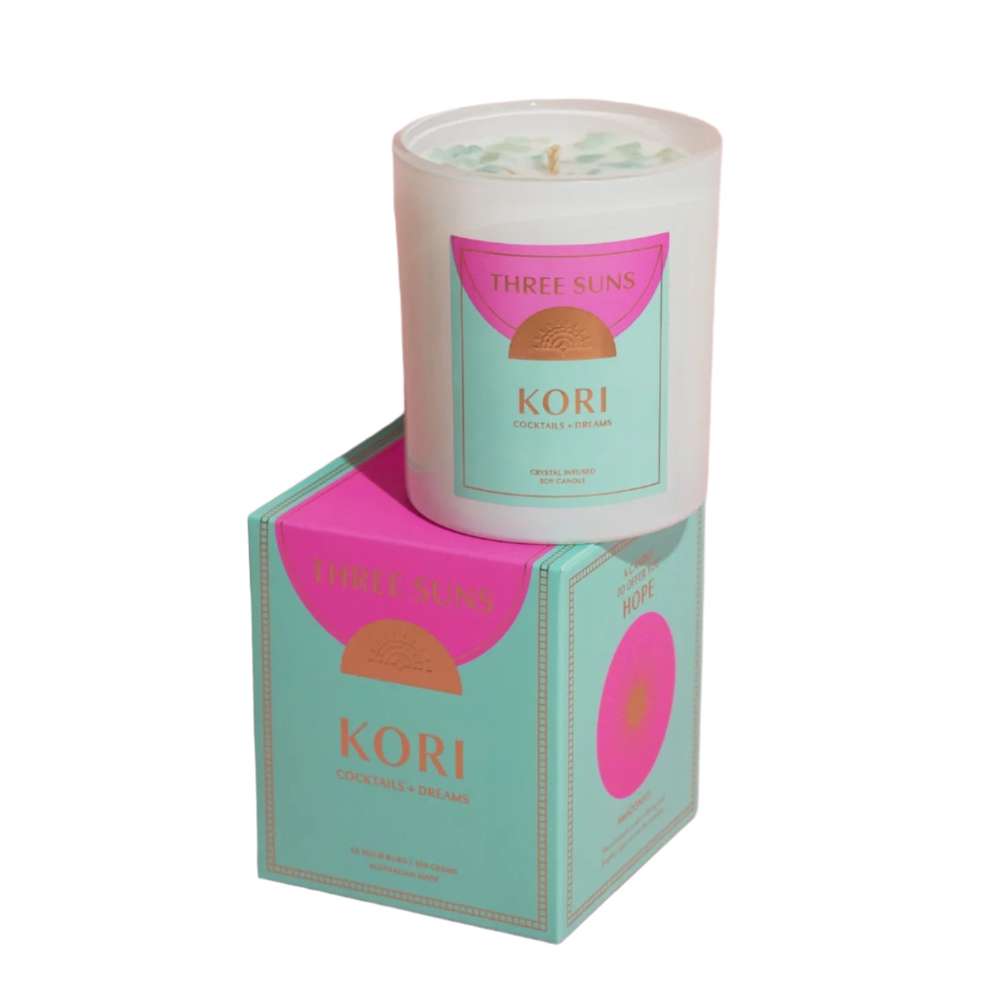 Crystal Infused Candle of Hope - Kori - Cocktails & Dreams