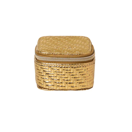 Mini Jewellery Cube - Herringbone Gold