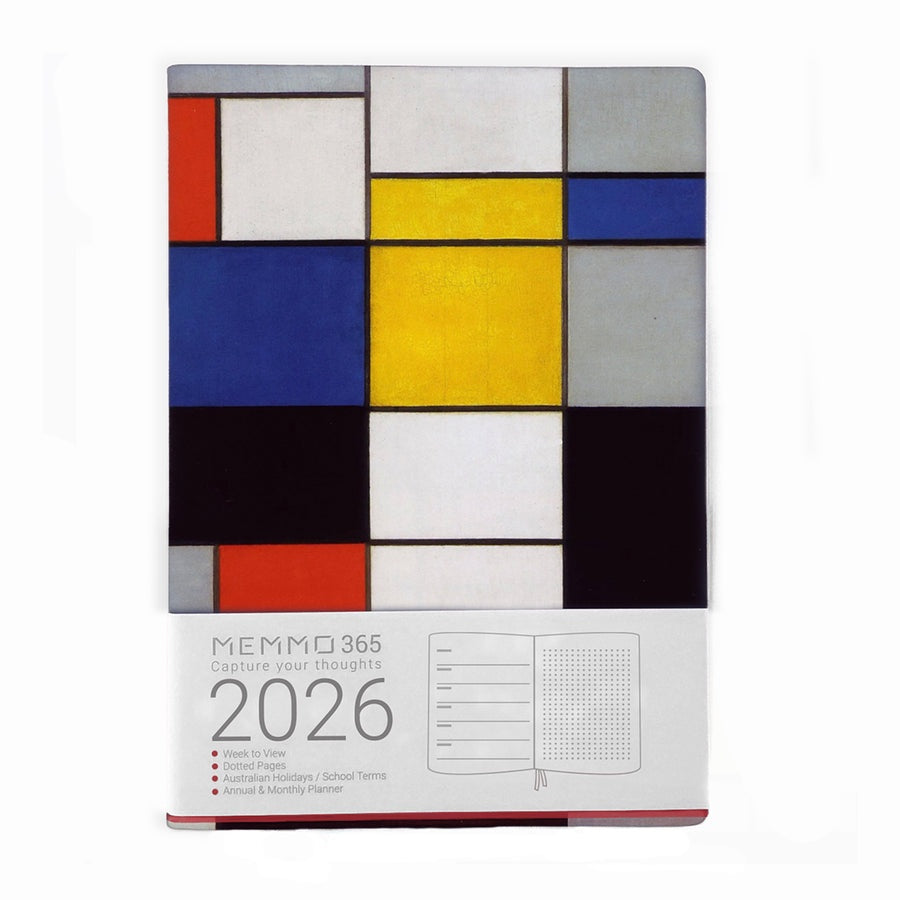 Luxe 2026 A5 Week-To-View Diary - Mondrian
