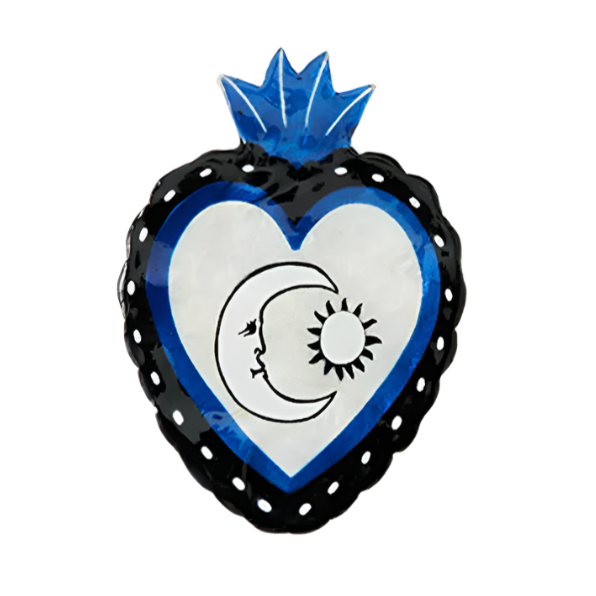 Capiz Shell Art Tile - Fuego Moon - Blue