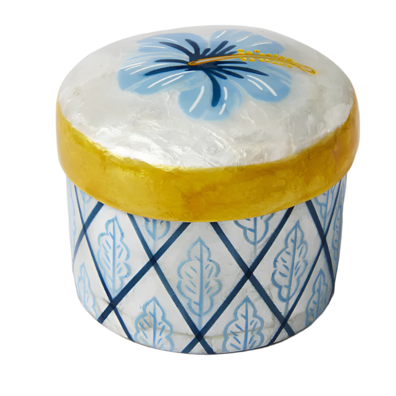 Capiz Shell Box - Atlantic - Hibiscus