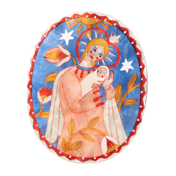 Capiz Shell Art Tile - Gardienne Angel - Bebe Blue