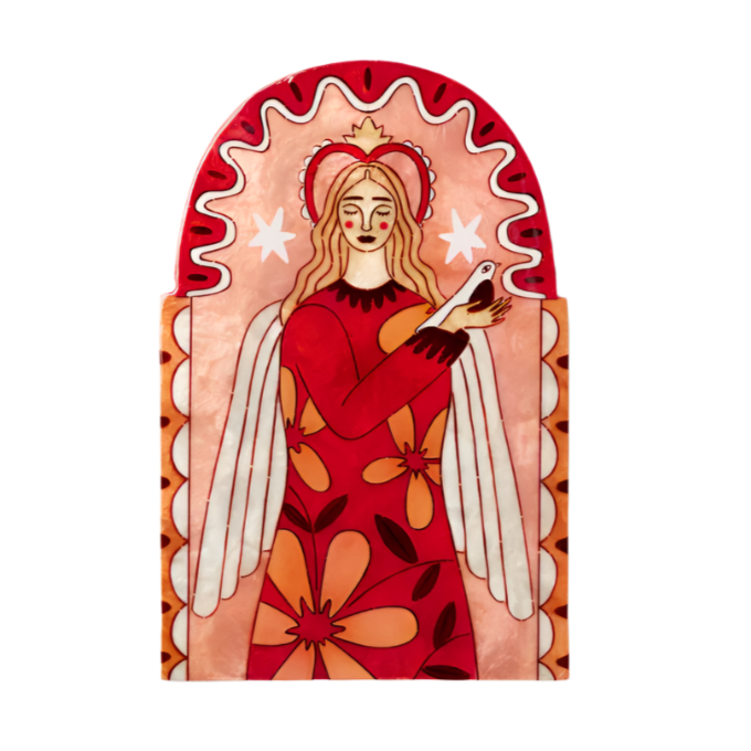 Capiz Shell Art Tile - Gardienne Angel - Pink
