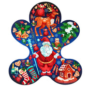 92pc Wooden Puzzle - Gingerbread Man with Snowflake Decoration