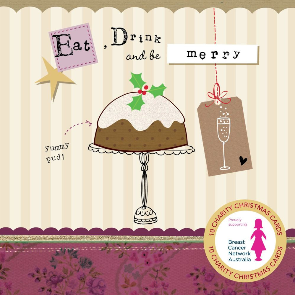 Christmas Cards Set of 10 - Eat Drink & Be Merry