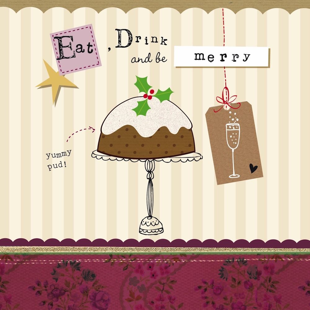 Christmas Cards Set of 10 - Eat Drink & Be Merry